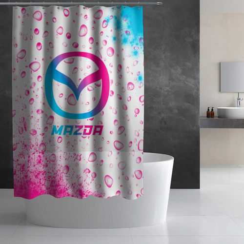 Штора 3D для ванной Mazda neon gradient style - фото 2