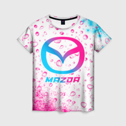 Женская футболка 3D Mazda neon gradient style