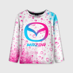 Детский лонгслив 3D Mazda neon gradient style