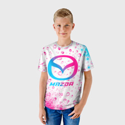 Детская футболка 3D Mazda neon gradient style - фото 2