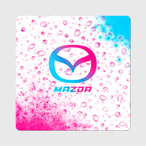 Магнит виниловый Квадрат Mazda neon gradient style