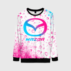 Женский свитшот 3D Mazda neon gradient style