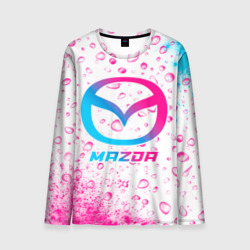 Мужской лонгслив 3D Mazda neon gradient style