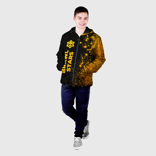 Мужская куртка 3D Brawl Stars - gold gradient: по-вертикали, цвет 3D печать - фото 3