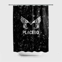 Штора 3D для ванной Placebo glitch на темном фоне