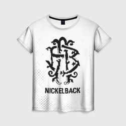 Женская футболка 3D Nickelback glitch на светлом фоне