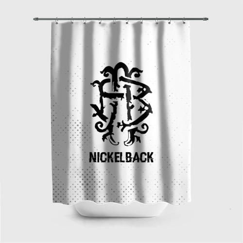 Штора 3D для ванной Nickelback glitch на светлом фоне