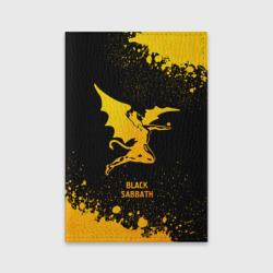Обложка для паспорта матовая кожа Black Sabbath - gold gradient