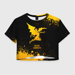 Женская футболка Crop-top 3D Black Sabbath - gold gradient