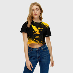 Женская футболка Crop-top 3D Black Sabbath - gold gradient - фото 2