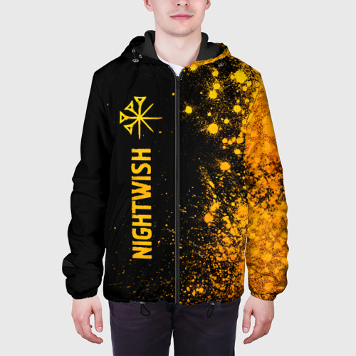 Мужская куртка 3D с принтом Nightwish - gold gradient: по-вертикали, вид сбоку #3