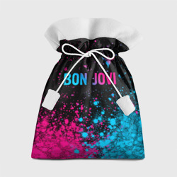 Подарочный 3D мешок Bon Jovi - neon gradient: символ сверху