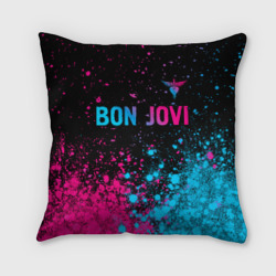 Подушка 3D Bon Jovi - neon gradient: символ сверху