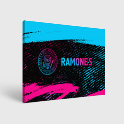 Холст прямоугольный Ramones - neon gradient: надпись и символ