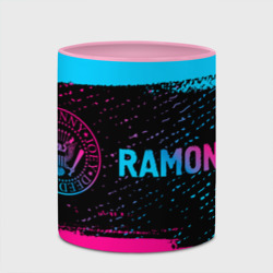 Кружка с полной запечаткой Ramones - neon gradient: надпись и символ - фото 2