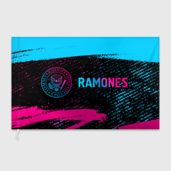 Флаг 3D Ramones - neon gradient: надпись и символ