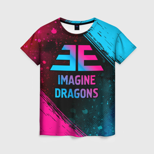 Женская футболка 3D Imagine Dragons - neon gradient, цвет 3D печать