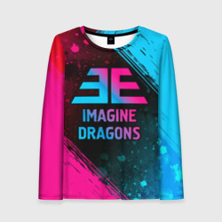 Женский лонгслив 3D Imagine Dragons - neon gradient