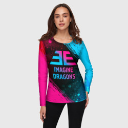 Женский лонгслив 3D Imagine Dragons - neon gradient - фото 2