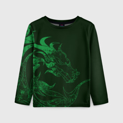 Детский лонгслив 3D Кислотный зеленый дракон