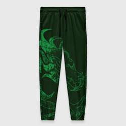 Женские брюки 3D Кислотный зеленый дракон