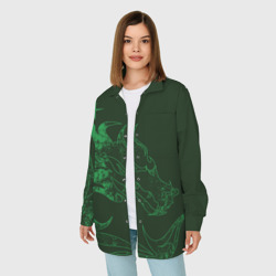 Женская рубашка oversize 3D Кислотный зеленый дракон - фото 2