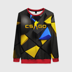 Женский свитшот 3D CSGO blue yellow abstract