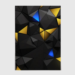 Постер Black yellow geometry