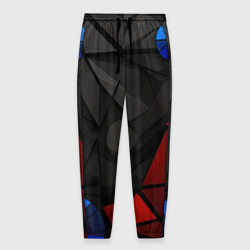 Мужские брюки 3D Black blue red elements