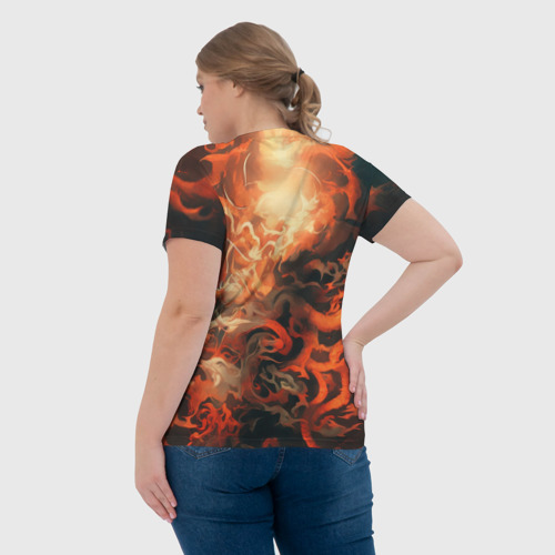 Женская футболка 3D Девчонка в маске демонического дракона, цвет 3D печать - фото 7