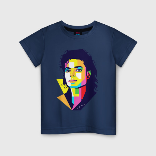 Детская футболка хлопок с принтом МайклДжексон, вид спереди #2