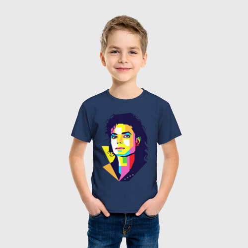 Детская футболка хлопок с принтом МайклДжексон, фото на моделе #1