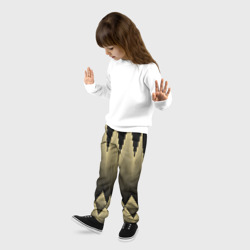 Детские брюки 3D Золотые ромбы на черном - фото 2