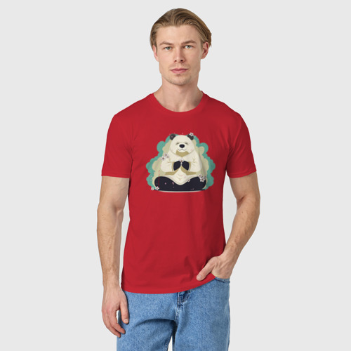 Мужская футболка хлопок Дзен-панда, цвет красный - фото 3