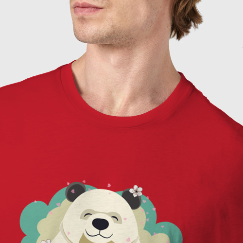 Мужская футболка хлопок Дзен-панда, цвет красный - фото 6