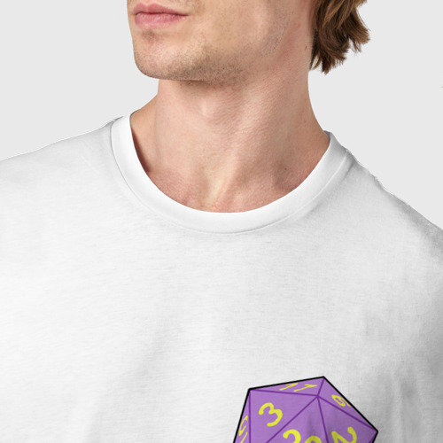 Мужская футболка хлопок Baldurs Gate 3 D20, цвет белый - фото 6