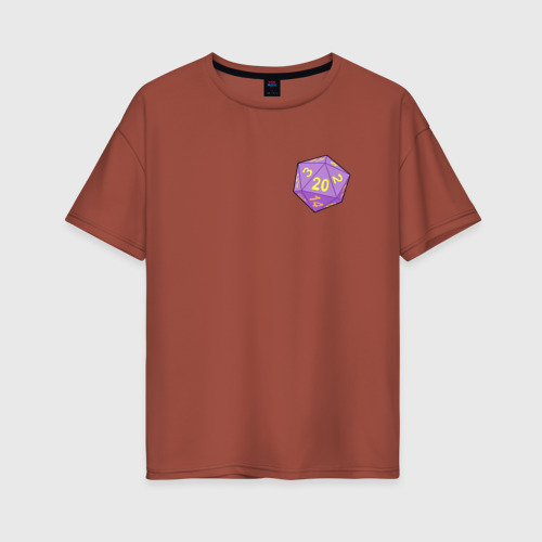 Женская футболка хлопок Oversize Baldurs Gate 3 D20, цвет кирпичный