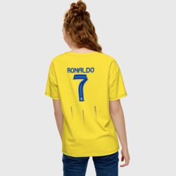 Женская футболка хлопок Oversize Криштиану Роналду ФК Аль Наср форма 23-24 домашняя - фото 2