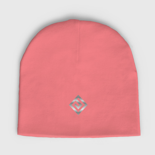 Женская шапка демисезонная Ромб серебристый, цвет розовый