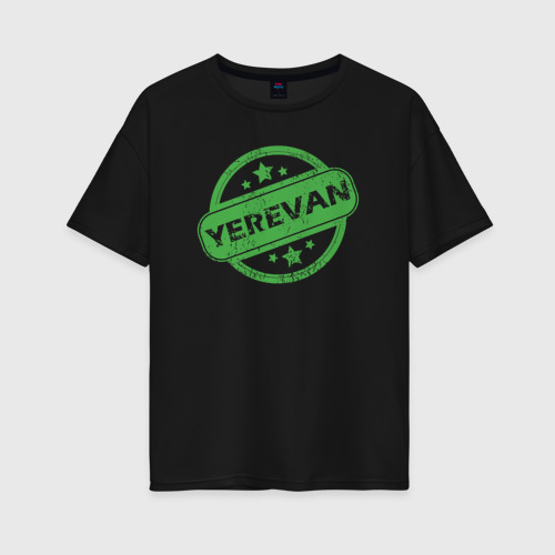 Женская футболка хлопок Oversize Yerevan, цвет черный