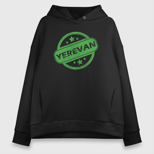 Женское худи Oversize хлопок Yerevan, цвет черный