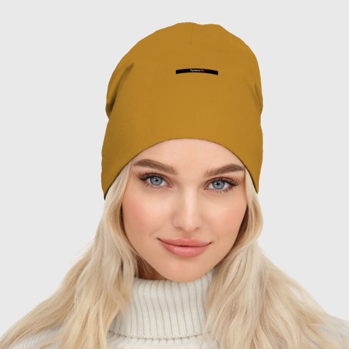 Женская шапка демисезонная Туапсе города России, цвет горчичный - фото 3