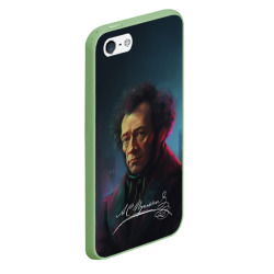 Чехол для iPhone 5/5S матовый Пушкин в неоновом стиле - фото 2