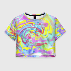 Женская футболка Crop-top 3D Flash of colors