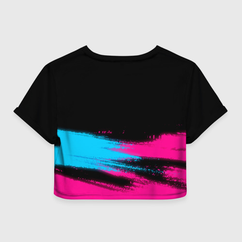 Женская футболка Crop-top 3D Totoro - neon gradient: символ сверху, цвет 3D печать - фото 2