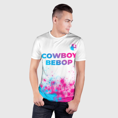 Мужская футболка 3D Slim Cowboy Bebop neon gradient style: символ сверху, цвет 3D печать - фото 3