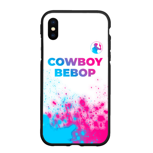 Чехол для iPhone XS Max матовый Cowboy Bebop neon gradient style: символ сверху