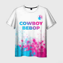 Мужская футболка 3D Cowboy Bebop neon gradient style: символ сверху