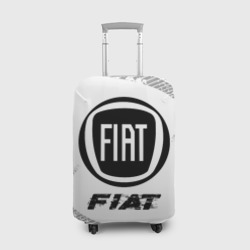 Чехол для чемодана 3D Fiat Speed на светлом фоне со следами шин