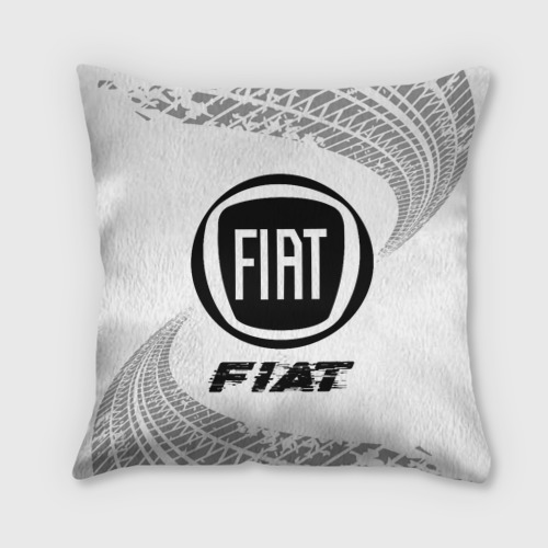 Подушка 3D Fiat Speed на светлом фоне со следами шин